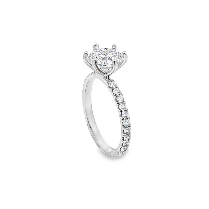 14K White Gold Lab-Grown Diamond Semi-Mount Engagement Ring – 0.45ctw.
