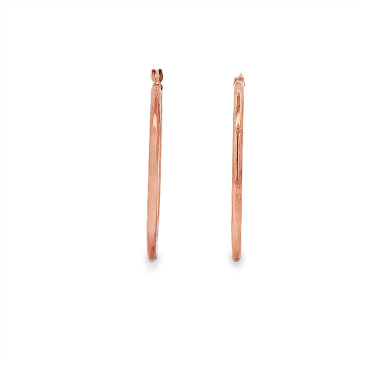 14K Rose Gold Hoop Earrings 30x2mm – 2.2g