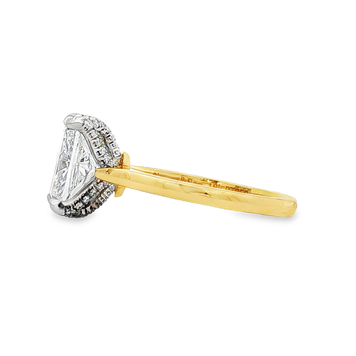 18K Yellow Gold & Platinum Tulip Semi-Mount Engagement Ring – 0.22ctw.