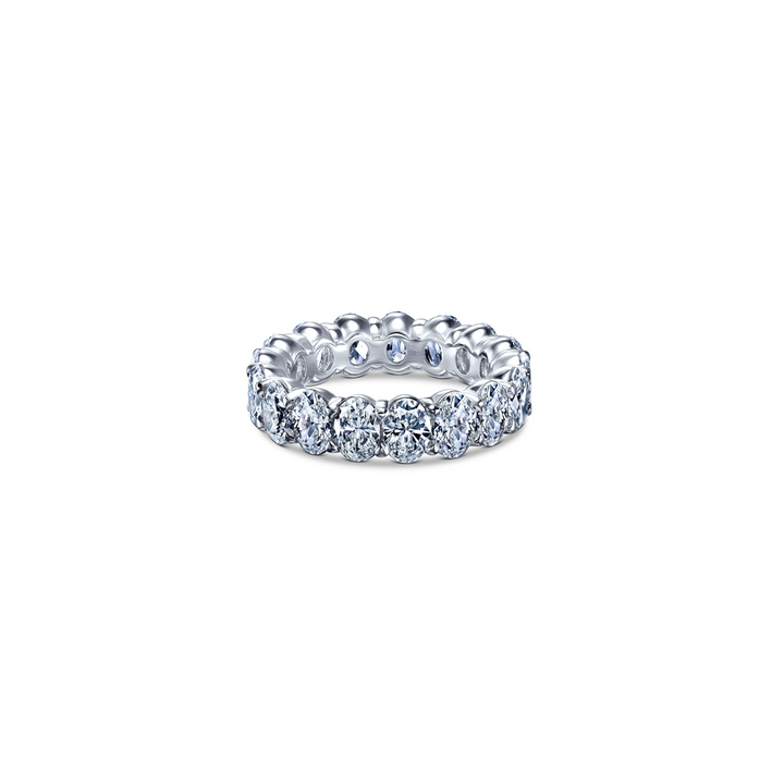 Platinum Natural Oval Diamond Eternity Band