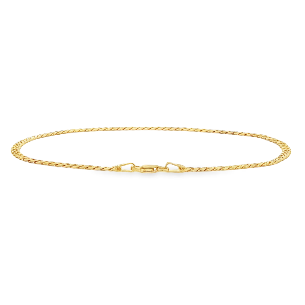 14K Yellow Gold Curb Link Anklet – 2.7mm, 9", 3.5g