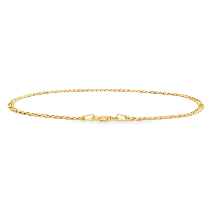 14K Yellow Gold Curb Link Anklet – 2.7mm, 9", 3.5g