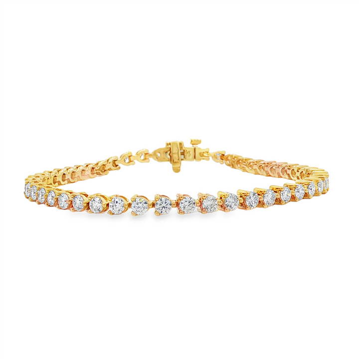 14K Yellow Gold 3.5mm Lab Grown Diamond Tennis Bracelet – 3.86ctw.