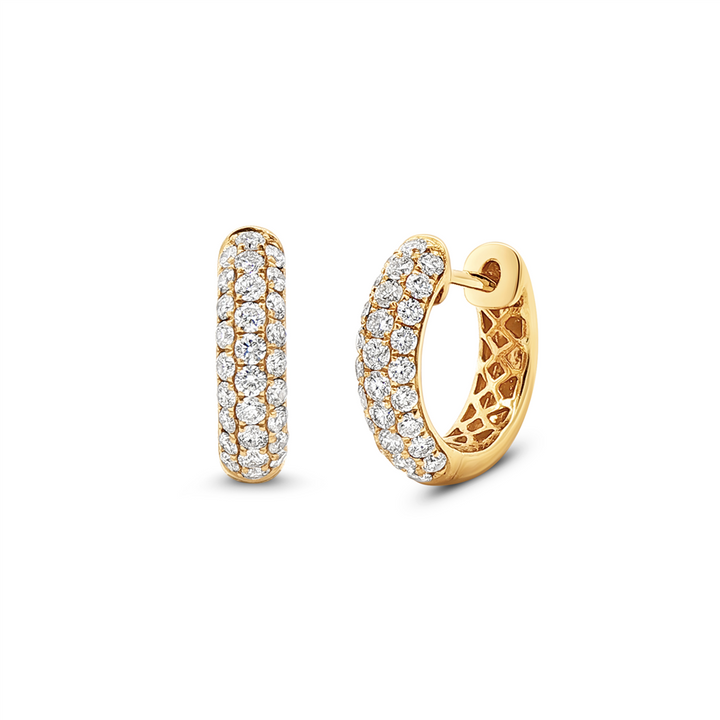 14K Yellow Gold 16x4.1mm Natural Diamond Hoop Earrings – 1.09ctw.