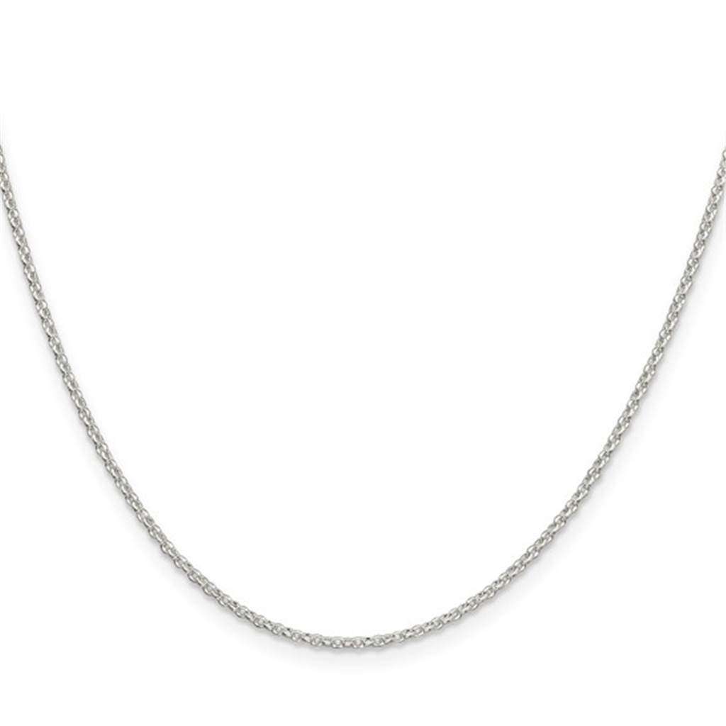Sterling Silver Diamond-Cut Rolo Chain – 1.5mm, 18"