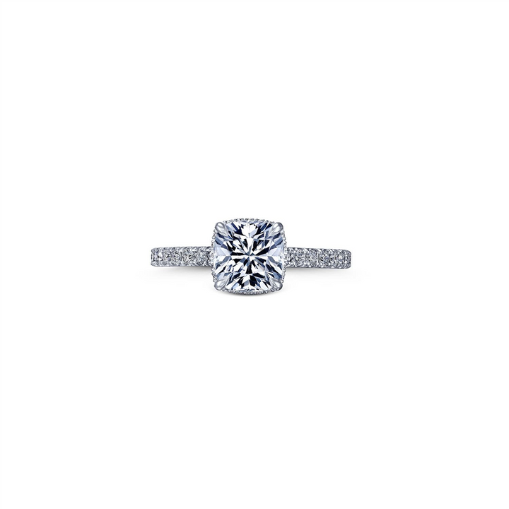 18K White Gold Pave Semi-Mount Engagement Ring  0.63ctw.