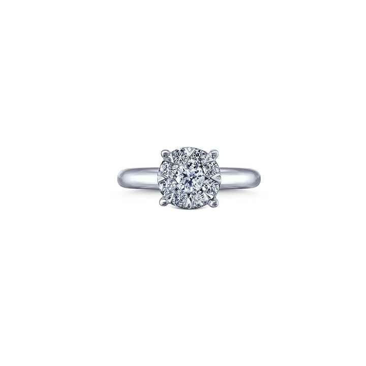 14K White Gold Diamond Engagement Ring 0.70ctw.