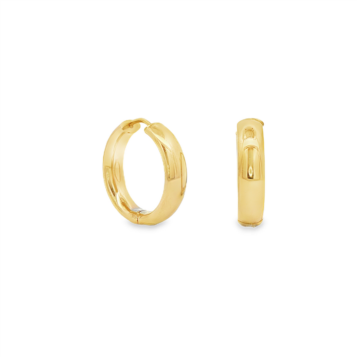 14K Yellow Gold Medium Dome Hoop Earrings – 20.5x5mm, 3.6g