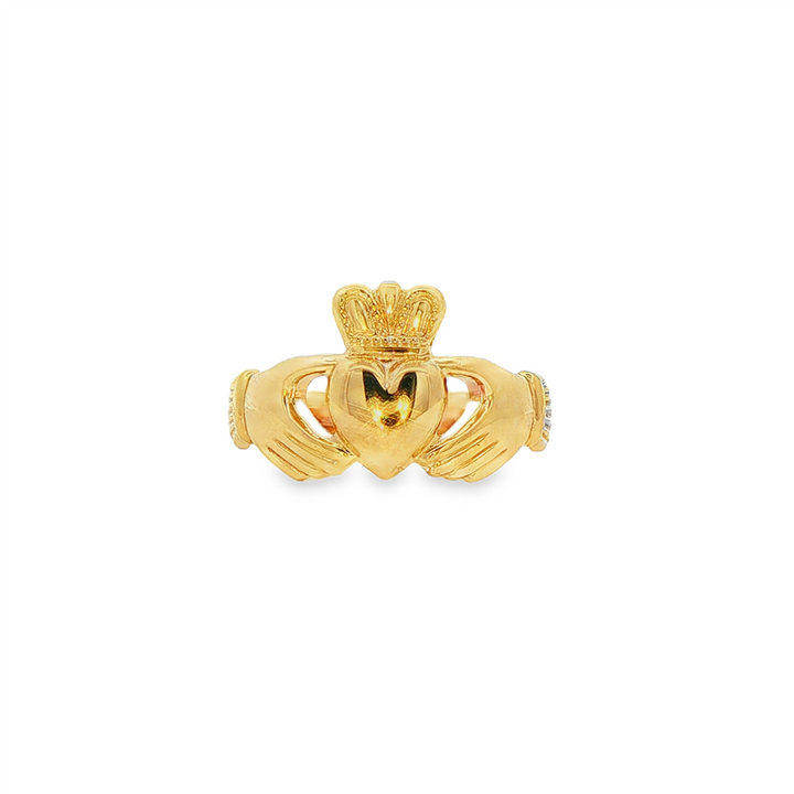 10K Yellow Gold Estate Claddagh Ring – 6.4g, Size 9.5