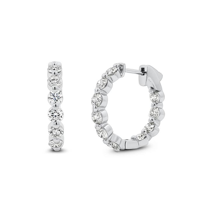 18K White Gold Natural Diamond Hoop Earrings – 2.53ctw