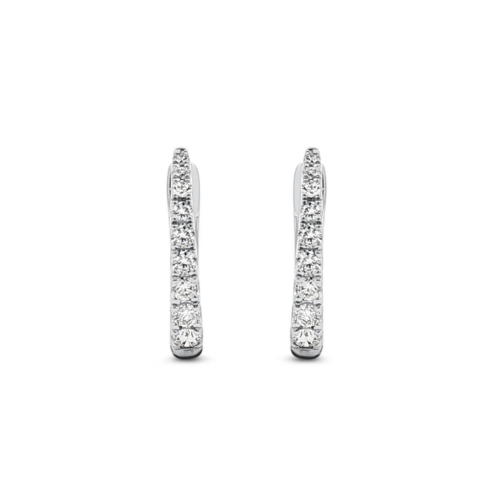 14K White Gold Natural Diamond Hoop Earrings – 0.15 CTW