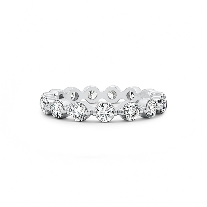 14K White Gold Lab-Grown Diamond Bubble Band – Size 6.5