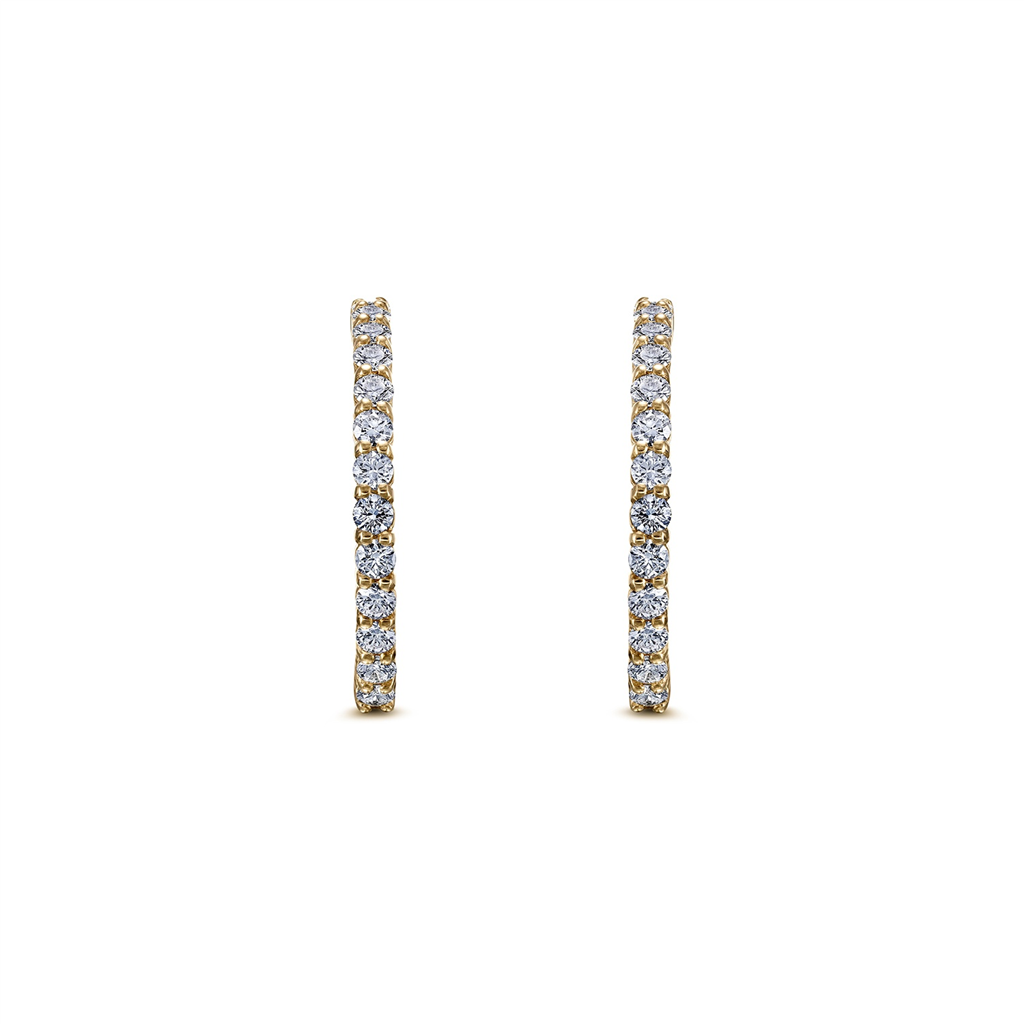 14K Yellow Gold Diamond Hoop Eearings 0.91ctw.