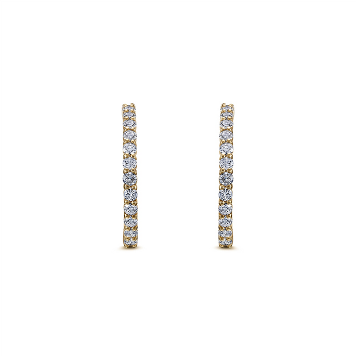 14K Yellow Gold Diamond Hoop Eearings 0.91ctw.