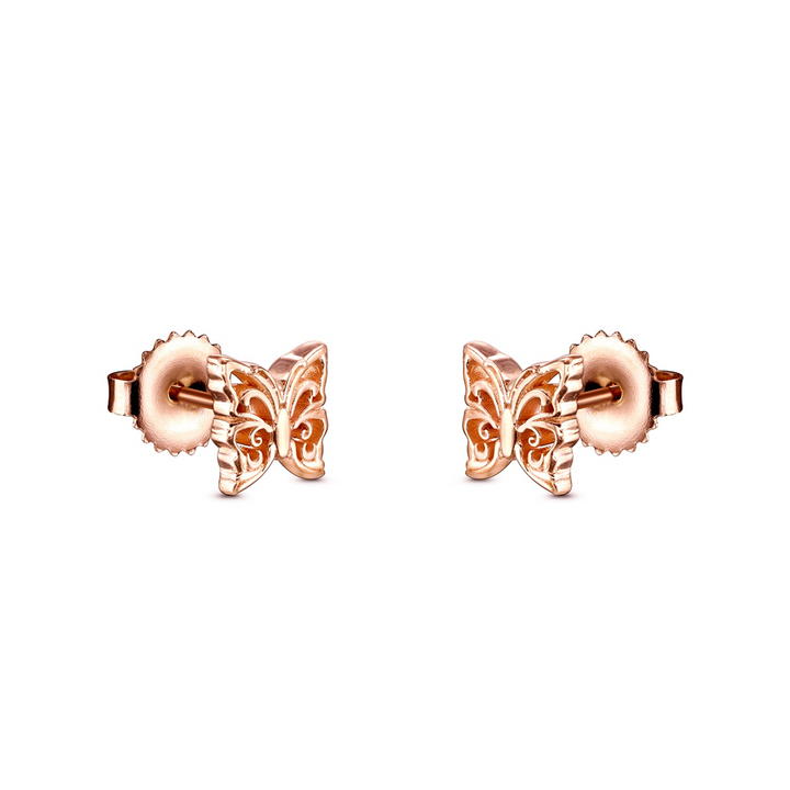 14K Rose Gold Butterfly Stud Earrings – 1.7g