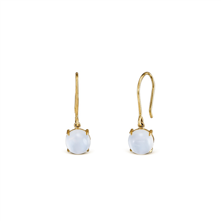 18K Yellow Gold Casteye Moonstone Earrings 4.60ctw.