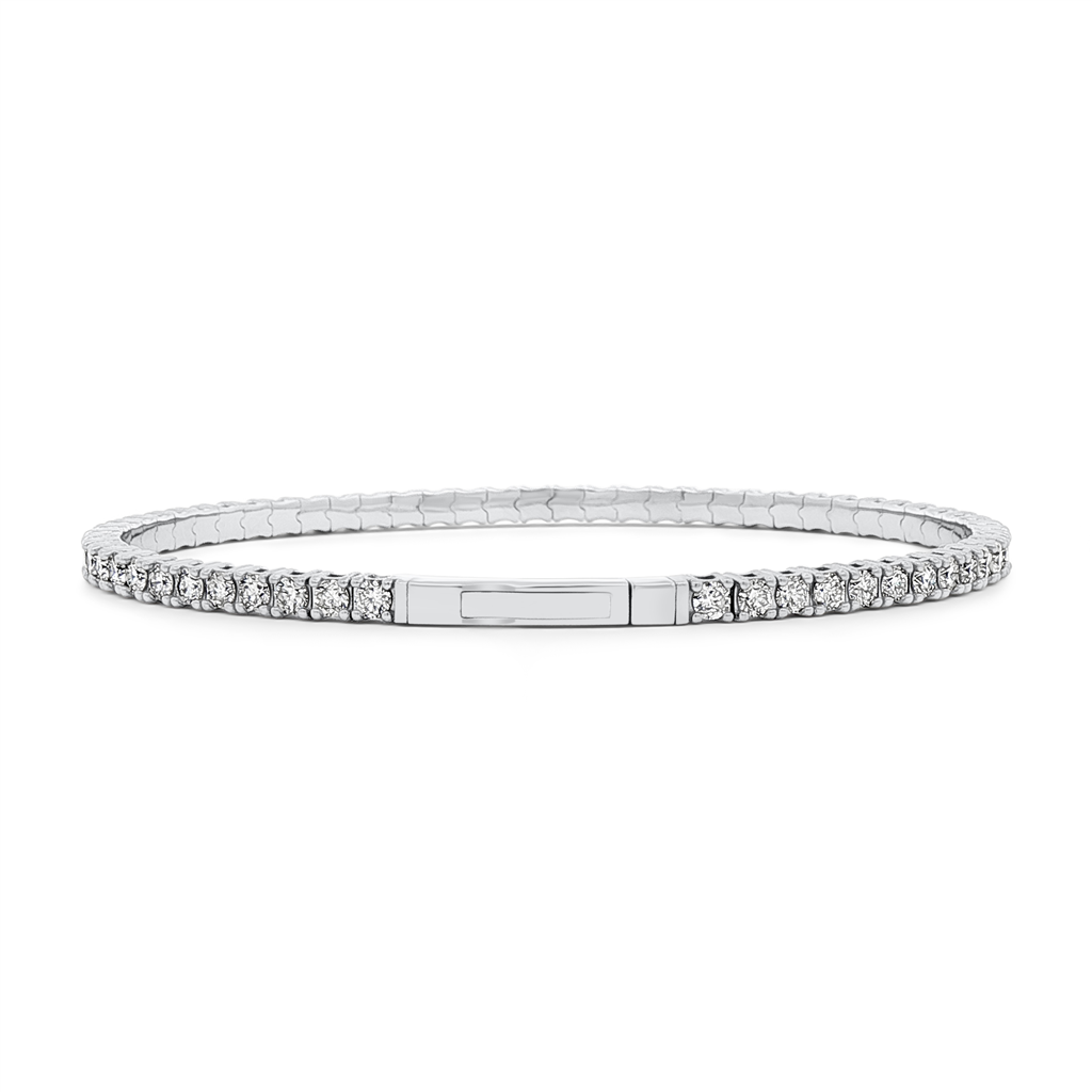 14K White Gold Flexi Bangle – 3.10ctw.