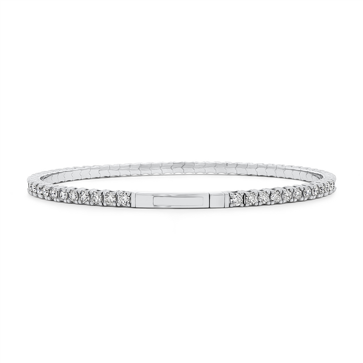 14K White Gold Flexi Bangle – 3.10ctw.