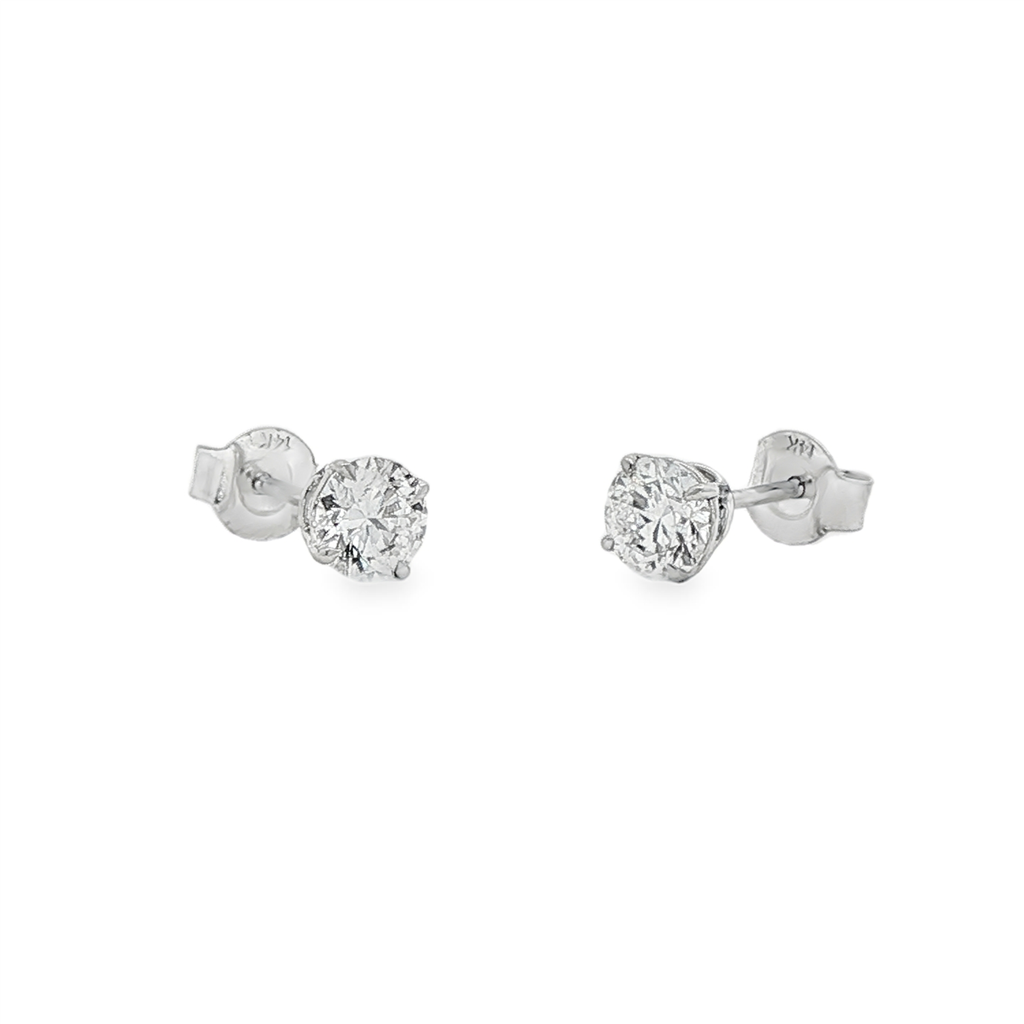 14K White Gold Lab Grown Diamond Stud Earrings – 1.13ctw.
