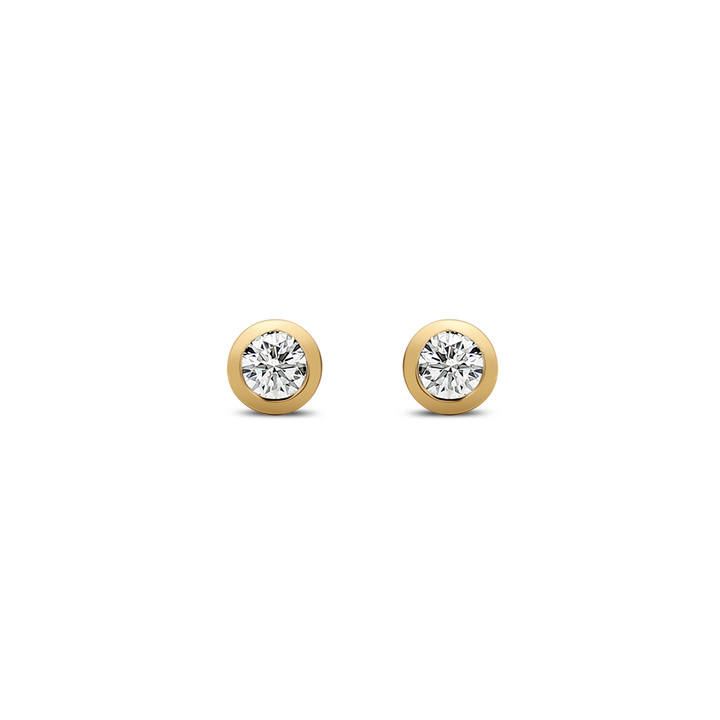14K Yellow Gold Lab Diamond Bezel Stud Earrings – 0.76ctw, VVS2–VS1, D–E, 1g