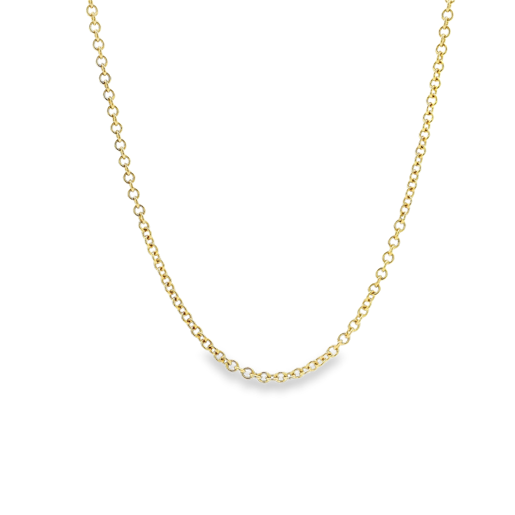 18K Yellow Gold Rolo Chain – 1.8mm, 18", 4.5g