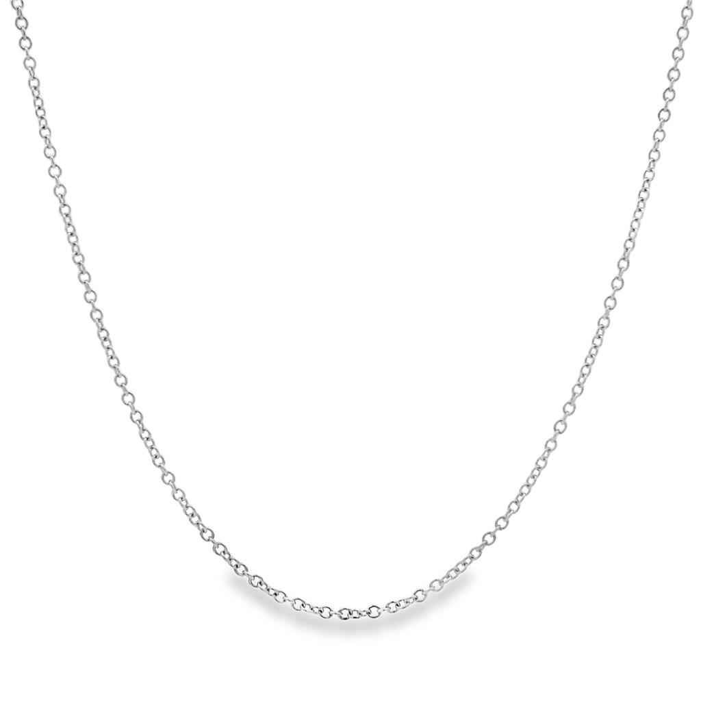 14K White Gold Rolo Chain – 1mm | 16" | 1.2g