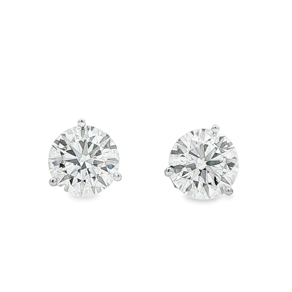14K White Gold Lab Grown Diamond Stud Earrings – 5.16ctw.
