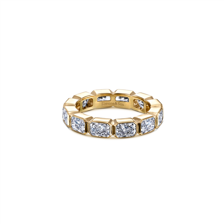 14K Yellow Gold Radiant Cut Lab Grown Diamond Eterinty Band