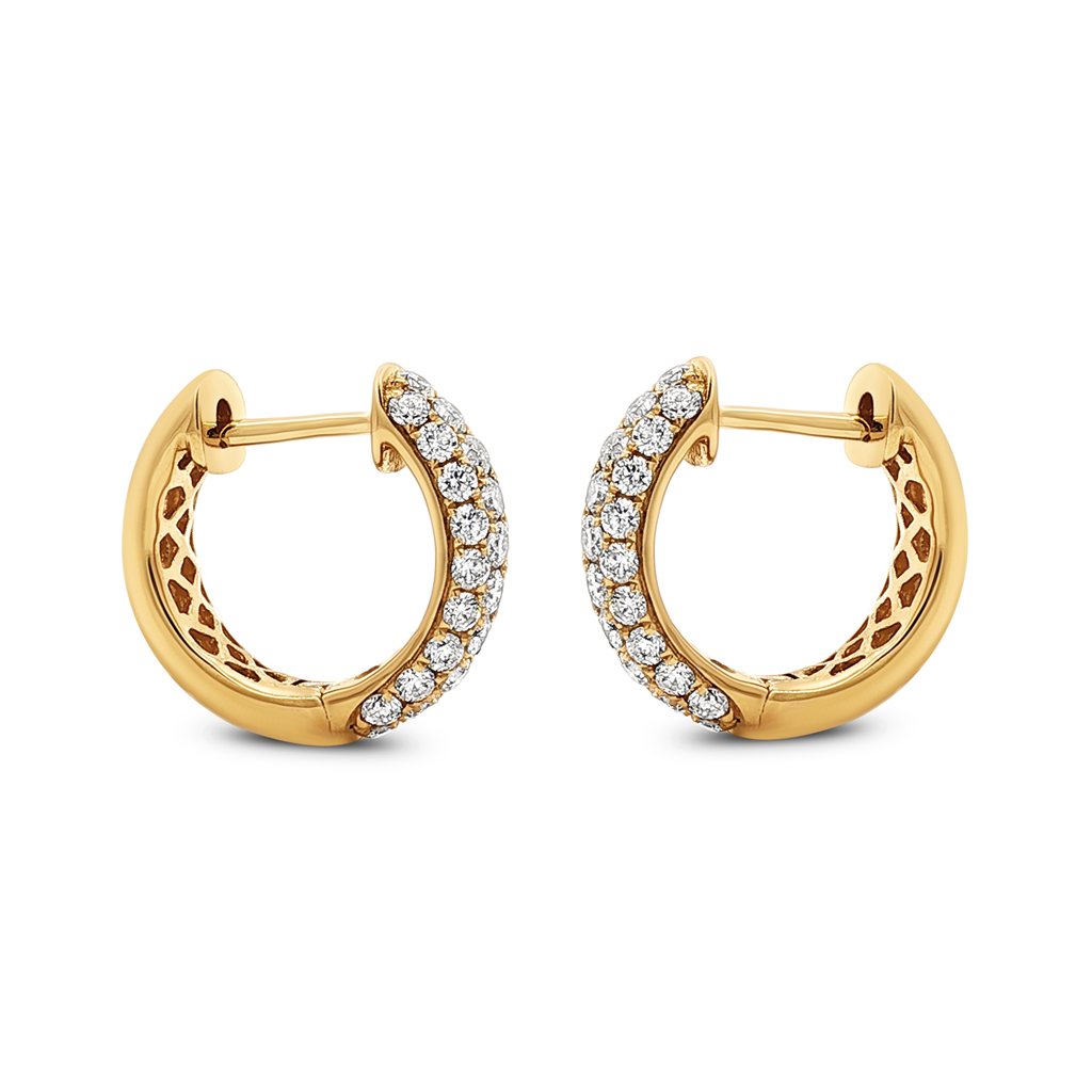 14K Yellow Gold 16x4.1mm Natural Diamond Hoop Earrings – 1.09ctw.