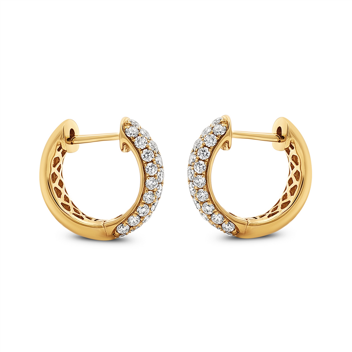 14K Yellow Gold 16x4.1mm Natural Diamond Hoop Earrings – 1.09ctw.