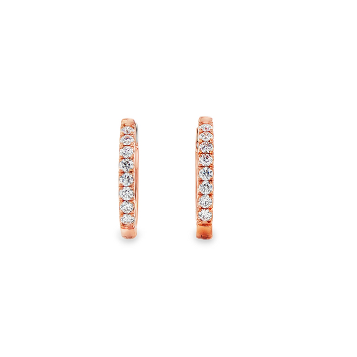 14K Rose Gold Natural Diamond 18.5mm Oval Hoop Earrings – 0.48ctw