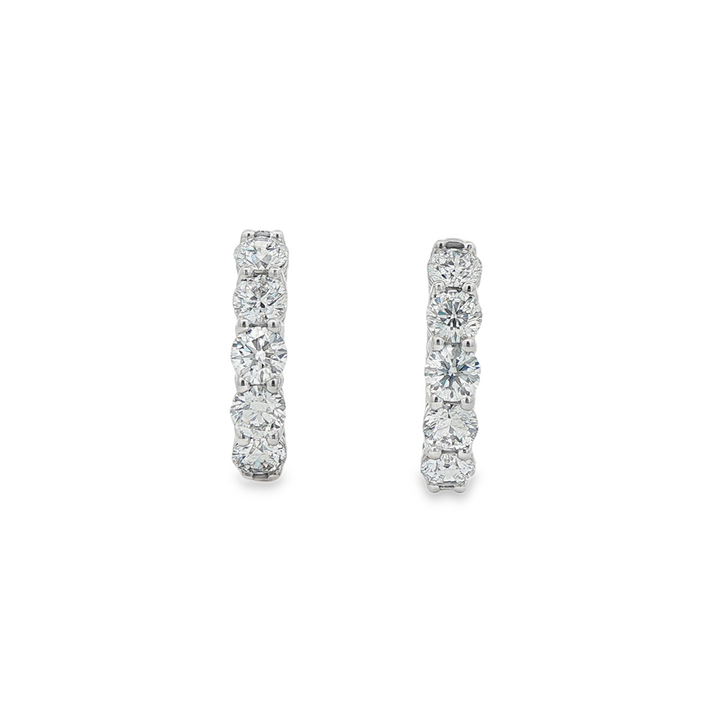 14K White Gold Lab Diamond Hoop Earrings – 2.47ctw, 18.8x4mm, DEF VS–VVS, 6.7g