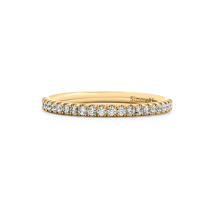 14K Yellow Gold Natural Diamond Band – 1.8mm, Size 6.5, approx. 0.21 CTW, 1.7g