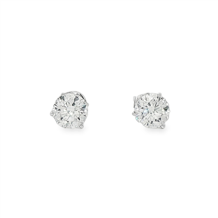 14K White Gold Lab Grown Diamond Stud Earrings – 2.10ctw.