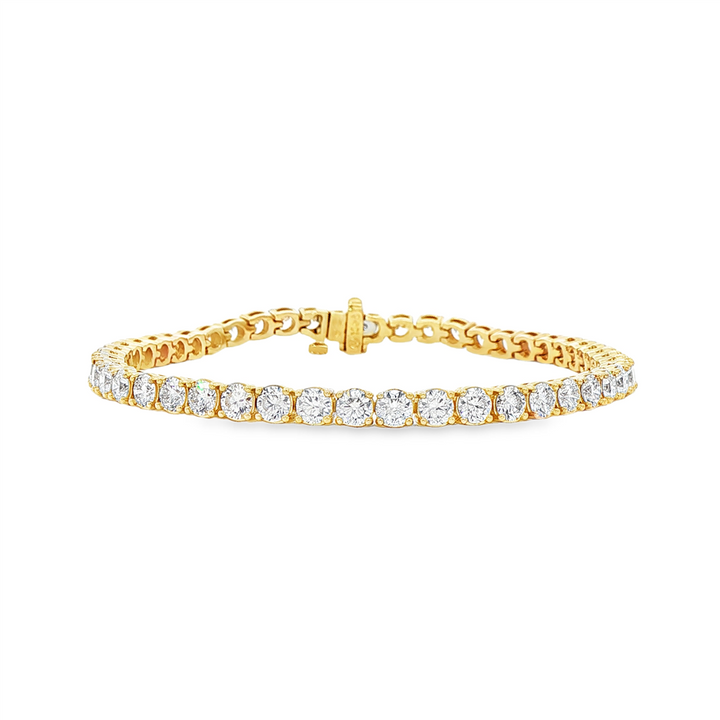 14K Yellow Gold 3.9mm Lab Grown Diamond Tennis Bracelet – 7.32ctw.