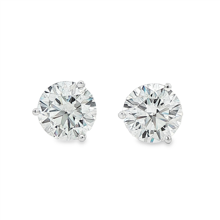14K White Gold Lab Diamond Stud Earrings – 5.14ctw, VVS2-E