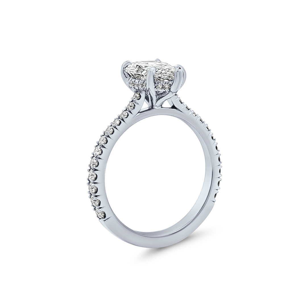 Platinum Natural Diamond Pear Shape Engagement Ring – 2.19ctw.