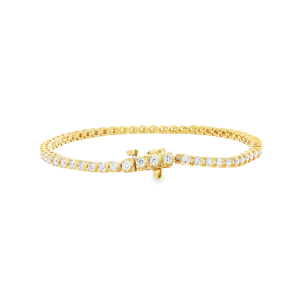 14K Yellow Gold 2mm Lab Grown Diamond Tennis Bracelet – 2.00ctw.