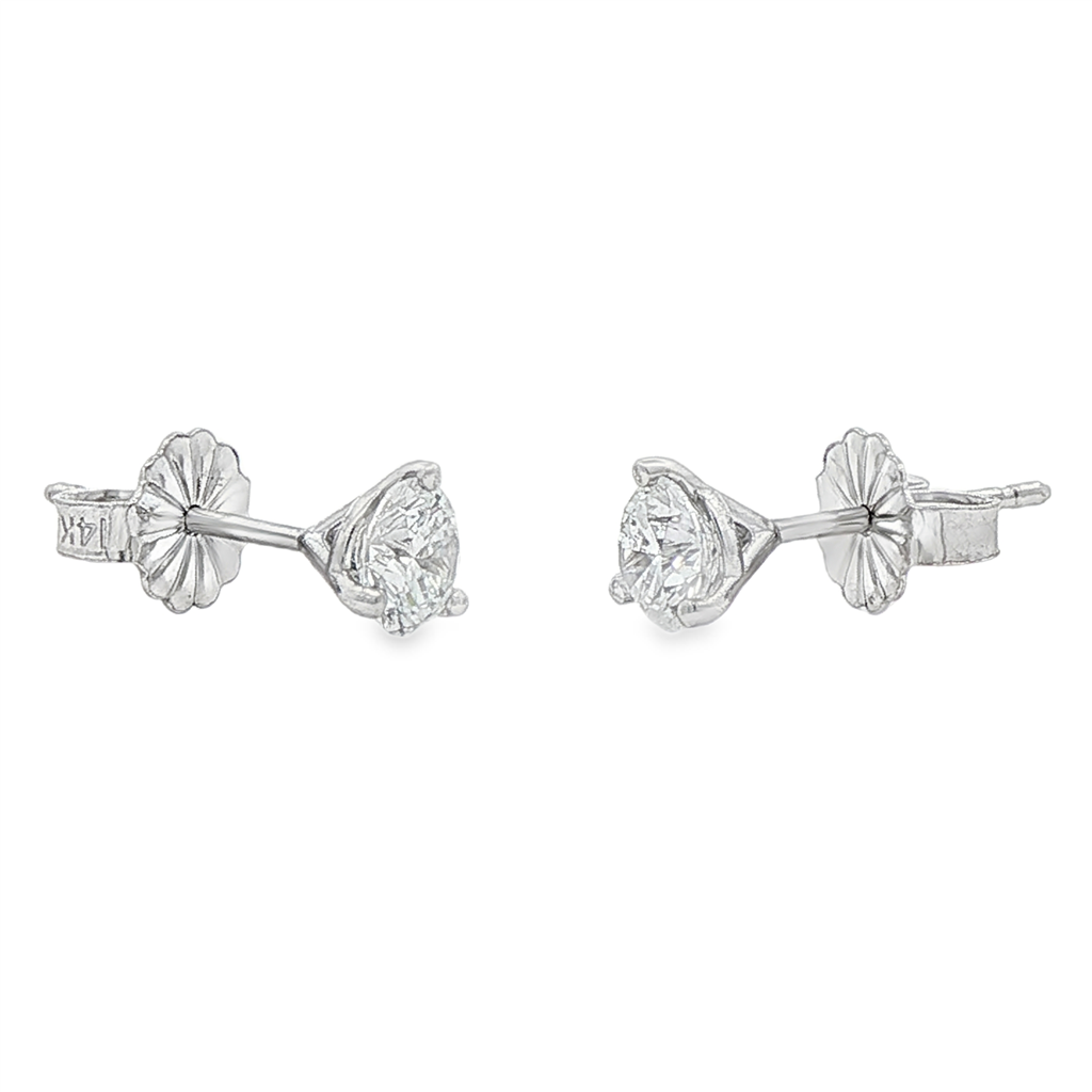 14K White Gold Lab Grown Diamond Stud Earrings – 0.74ctw.