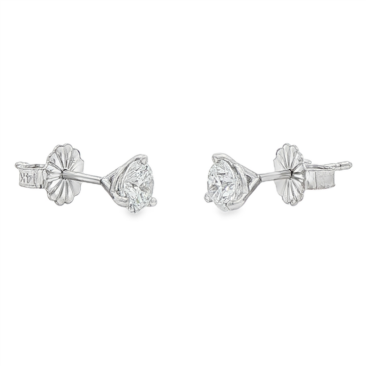 14K White Gold Lab Grown Diamond Stud Earrings – 0.74ctw.