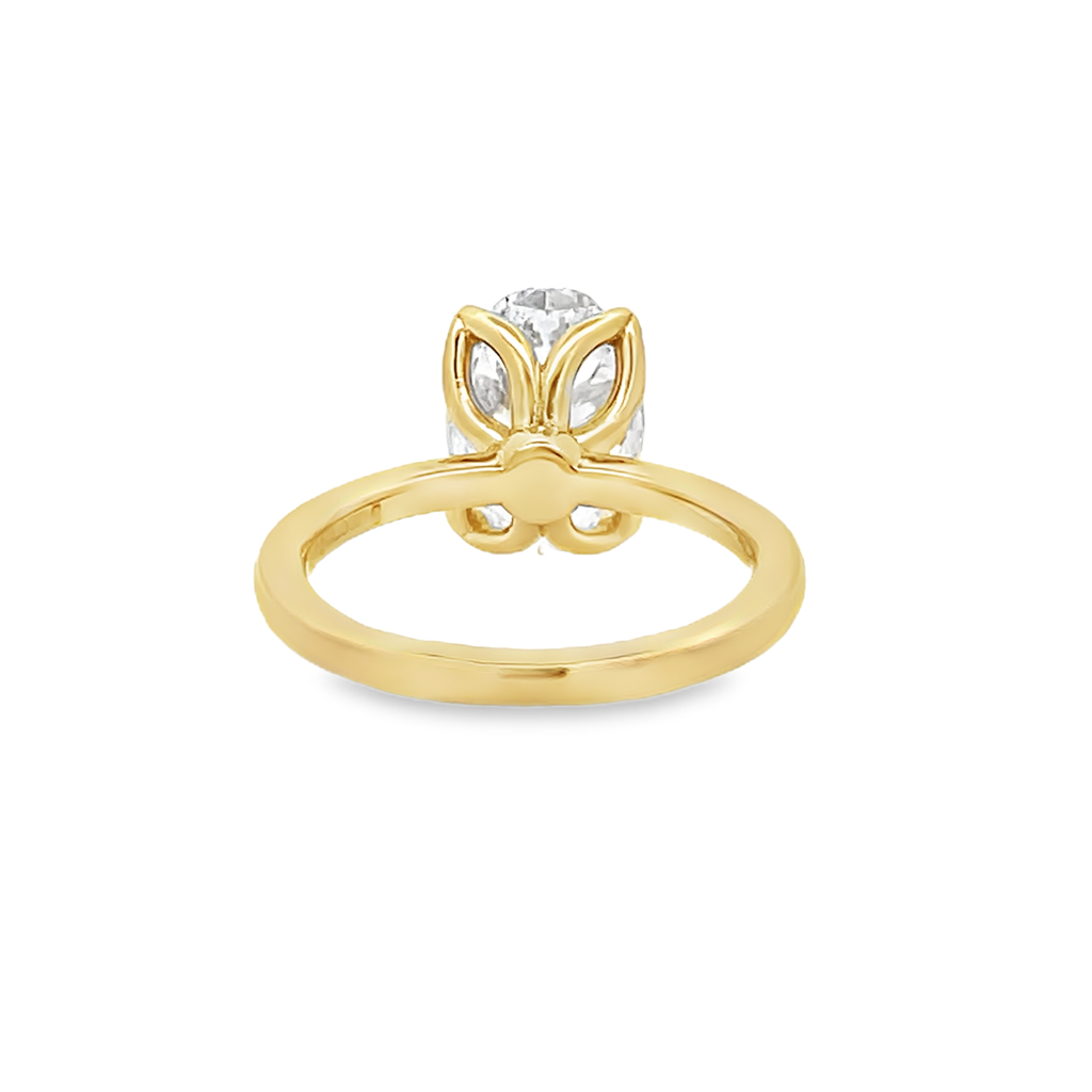 14K Yellow Gold Tulip Solitaire Engagement Ring, Size 6.5