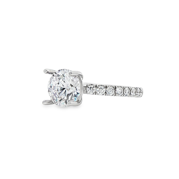 14K White Gold Lab-Grown Diamond Semi-Mount Engagement Ring – 0.54ctw.
