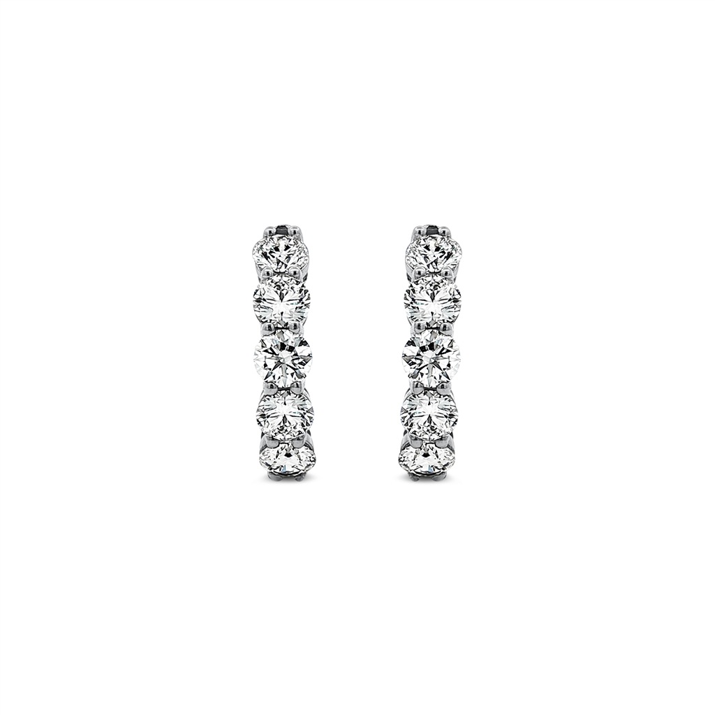 14K White Gold Lab Diamond Hoop Earrings – 1.89ctw, 17x3.7mm, DEF VVS, 5.6g