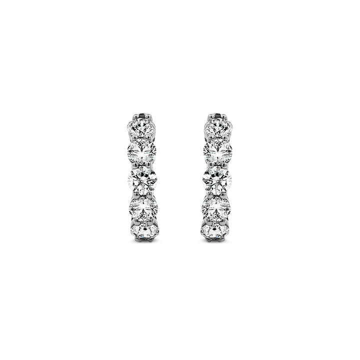 14K White Gold Lab Diamond Hoop Earrings – 1.89ctw, 17x3.7mm, DEF VVS, 5.6g