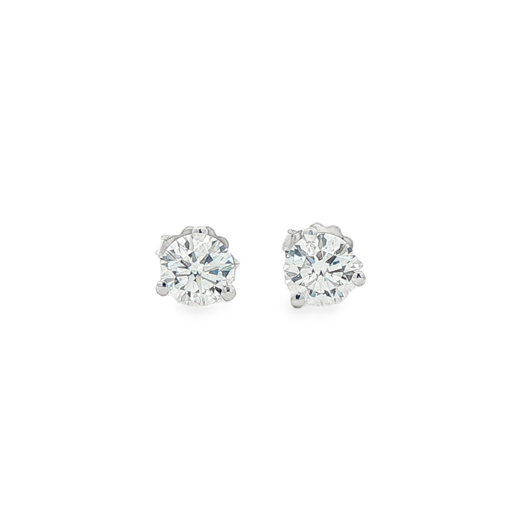 14K White Gold Lab-Grown Diamond Martini Stud Earrings – 1.00ctw, D Color, VVS2 (IGI Certified)