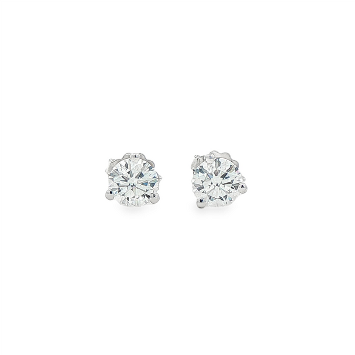 14K White Gold Lab-Grown Diamond Martini Stud Earrings – 1.00ctw, D Color, VVS2 (IGI Certified)