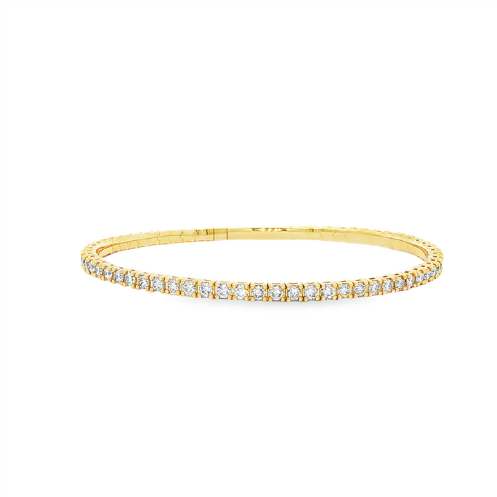 14K Yellow Diamond Flexi Bangle – 2.8mm, 2.60ctw, 8.4g
