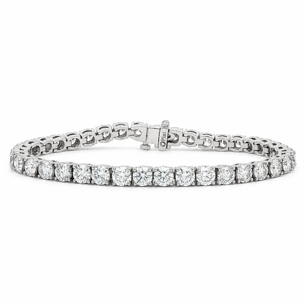 Platinum Natural Diamond Tennis Bracelet – 11.99 CTW, GIA Certified, 7"