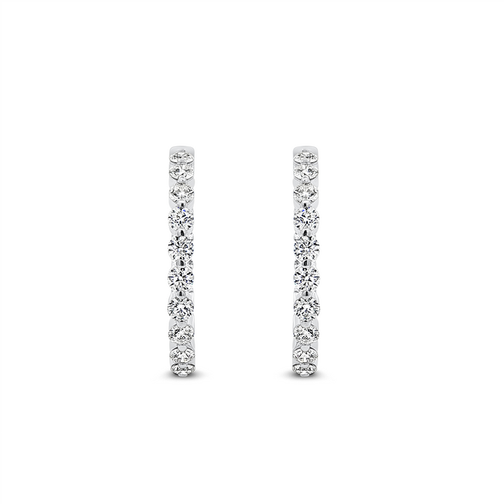 18K White Gold Natural Diamond Hoop Earrings – 2.91ctw