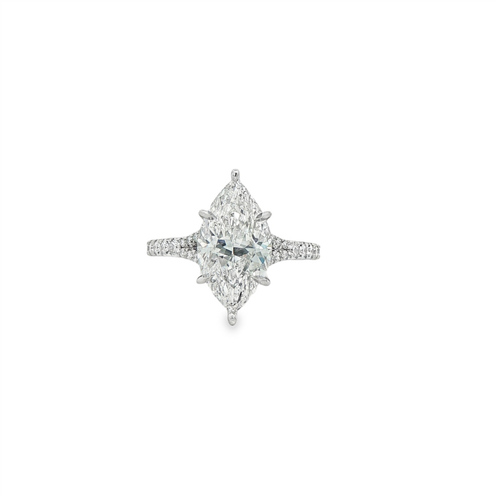 Platinum Natural Diamond Split Shank Semi-Mount Engagement Ring – 0.41ctw.